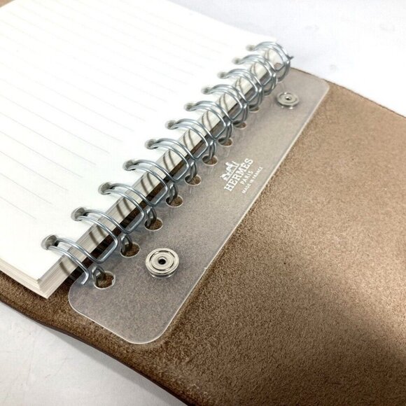 HERMES Notebook cover Yuris PM stationery Taurillon Clemence Etoupe gray - Picture 14 of 16